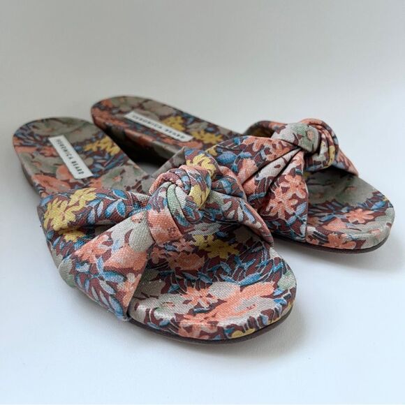 NEW Veronica Beard Etra Knot Slide Sandal in Earthy Floral US 7 MSRP $275 - Picture 2 of 6